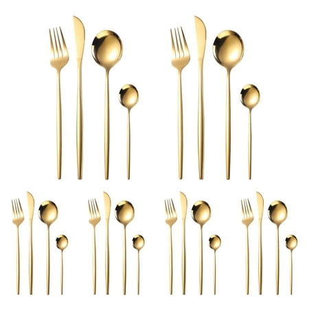 

24 Piece Stainless Steel Cutlery Set for 6 People Including Spoon Knife and Fork Polish Practical Tableware Convenient Style Household Flatware Essential for Christmas Weekly Deals