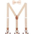 thumbnail image 1 of Men's Bow Tie Suspenders Set 2 Way To Wear 6 Leather Buttonhole 3 Clips Y-shape, 1 of 2