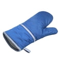 thumbnail image 4 of Guantes para horno microondas Guantes aislantes de algodón y silicona Antideslizantes Protectores de manos resistentes al calor, Azul Vogacara HA003500-03, 4 of 4