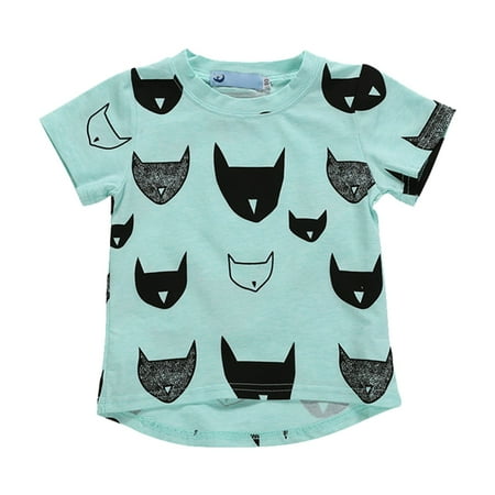 

HIBRO Fashionable New Summer Cartoon Print Boys And Girls Short Sleeved Round Neck T Shirt With Irregular Hem Boys T Shirt Size Small 6t Boys Shirts