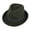 Olive Green, variant on 100% Wool Felt Panama Fedora Hat Short Brim Trilby Flat Hat with Hex Badge for Men Women - Black - size M