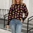 thumbnail image 2 of Bovemsi Sweaters for Women Cozy Autumn New Round Neck Knitted Long Sleeve Sweater Women's Print Warm Comfortable Fit Street Style Fall Sweaters, 2 of 9