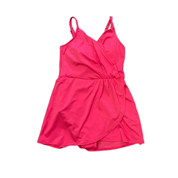 Land's End Women's Adjustable Strap Pull On Swim Dress (Pink, XS)