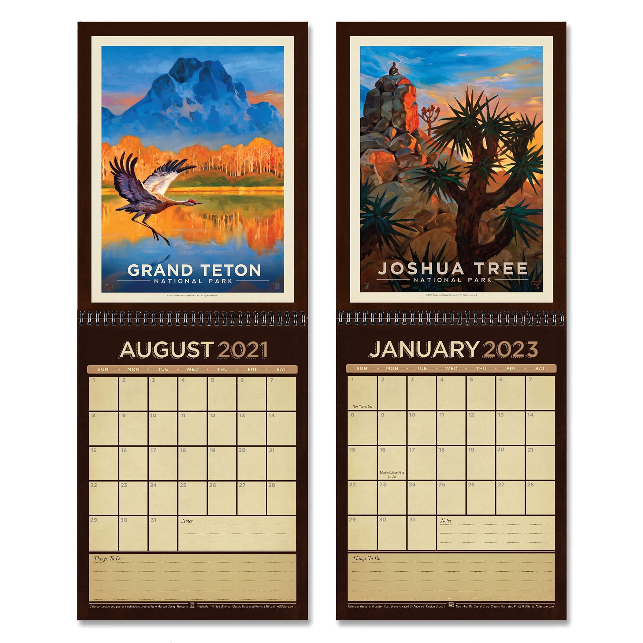 Americanflat 18 Month Wall Calendar - August 2021 to January 2023 - 10" x 26"