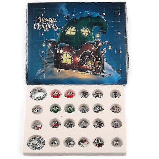 24 Calendar Countdown Gift Box Bracelet Diy Hand Beads New Christmas Surprise Blind Box Bracelet Christmas Advent