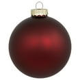 thumbnail image 3 of Northlight 2-Finish Glass Christmas Ball Ornaments - 4" (100mm) - Burgundy - 4ct, 3 of 6
