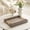 Brown, variant on MODE HOME Set of 2 Woven Leather Ottoman Trays - Rectangular Decorative Trays with Gold Handles - Luxury Coffee Table & Serving Trays for Home Decor (Gold)