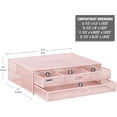 thumbnail image 2 of Mesh Monitor Stand with Storage Drawer, Ventilated Laptop Riser and Desktop Organizer, Office, Metal Mesh, Pink, 2 of 6