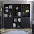 thumbnail image 2 of FM FURNITURE Encino 3 Piece Living Room Set Black Engineered Wood, 2 of 7