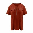 thumbnail image 2 of MESSIYO Shirts for Women Short Sleeve Shirts for Women t shirts for women loose fit womens summer tops women blouses 2025 New Zipper Short Sleeve Pocket T Shirt Top Watermelon Red S, 2 of 7
