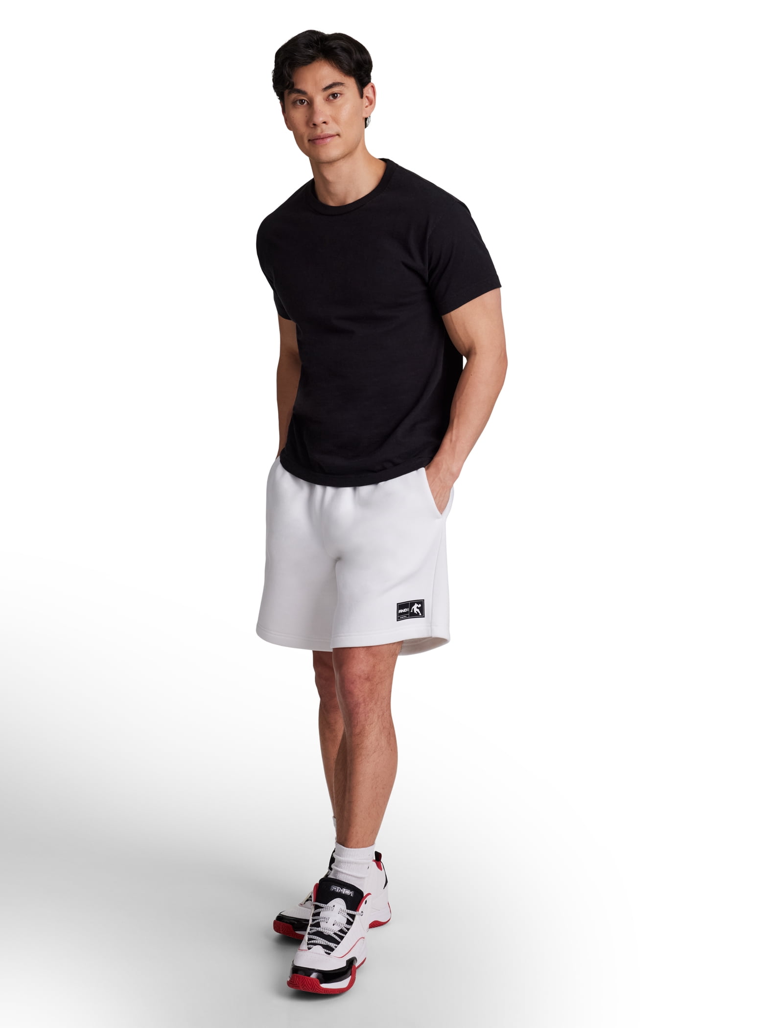 AND1 Men's and Big Men's Free Throw Short, 8" inseam, Sizes XS-5XL