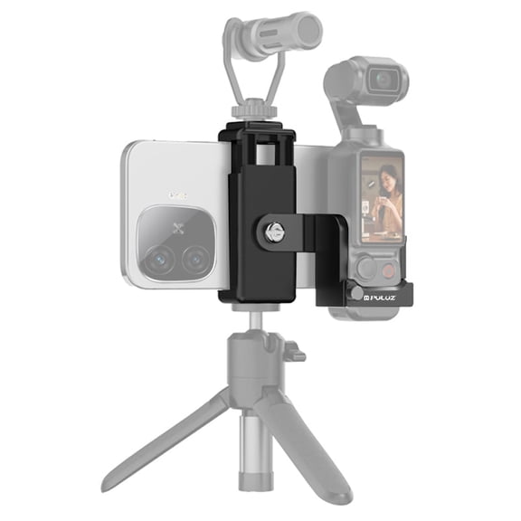 For DJI OSMO Pocket 3 QKOO Protective Frame Expansion Phone Clamp Adapter Bracket (Black)