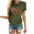 thumbnail image 2 of SOOMLON Womens Valentines Day Tops Girl Friend Valentines Gift Tunic Short Sleeve Round Neck Shirts Funny Love Heart Graphic Tee Shirts Fashion Festival Clothes 2025 Army Green S, 2 of 5