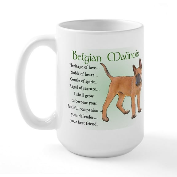 CafePress - Belgian Malinois - 15 oz Ceramic Large White Novelty Mug
