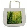 thumbnail image 1 of Green Shopping Bag, Tropical Amazon Wildlife Nature Forest with Branches and Tree Art, Eco-Friendly Reusable Bag for Groceries Beach and More, 15.5" X 14.5", Cream, by Ambesonne, 1 of 2