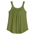 thumbnail image 7 of Women's Tank Tops with Built in Bra Womens Clothes Basic Tee Camisole Tops Halter Tops Sleeveless Tops Sports Yoga Shirts Padded Casual Loose Fitted Tank Tops Tunic Tops Shelf Bra Tank Army Green, 7 of 7