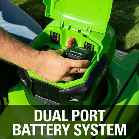 Greenworks - 24V 19” (2x24v) Brushless Push Lawn Mower with (2) 4.0 Ah USB Batteries and Dual-Port Rapid Charger - Green