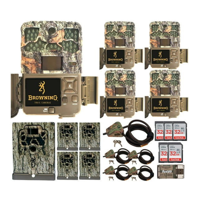 Browning Trail Cameras Recon Force Edge Trail Camera (5-Pk) w/ Security Bundle