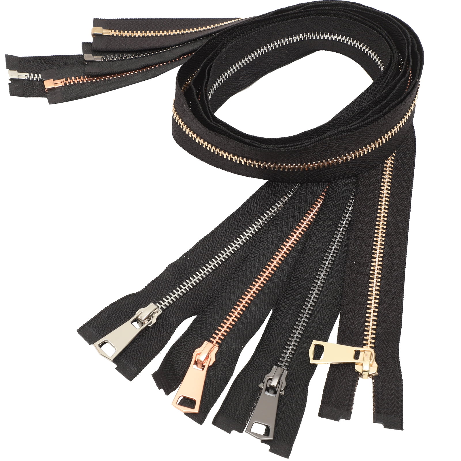 1Pc 60-500cm 8# Black Resin Zipper Open-End Zippers for Sewing