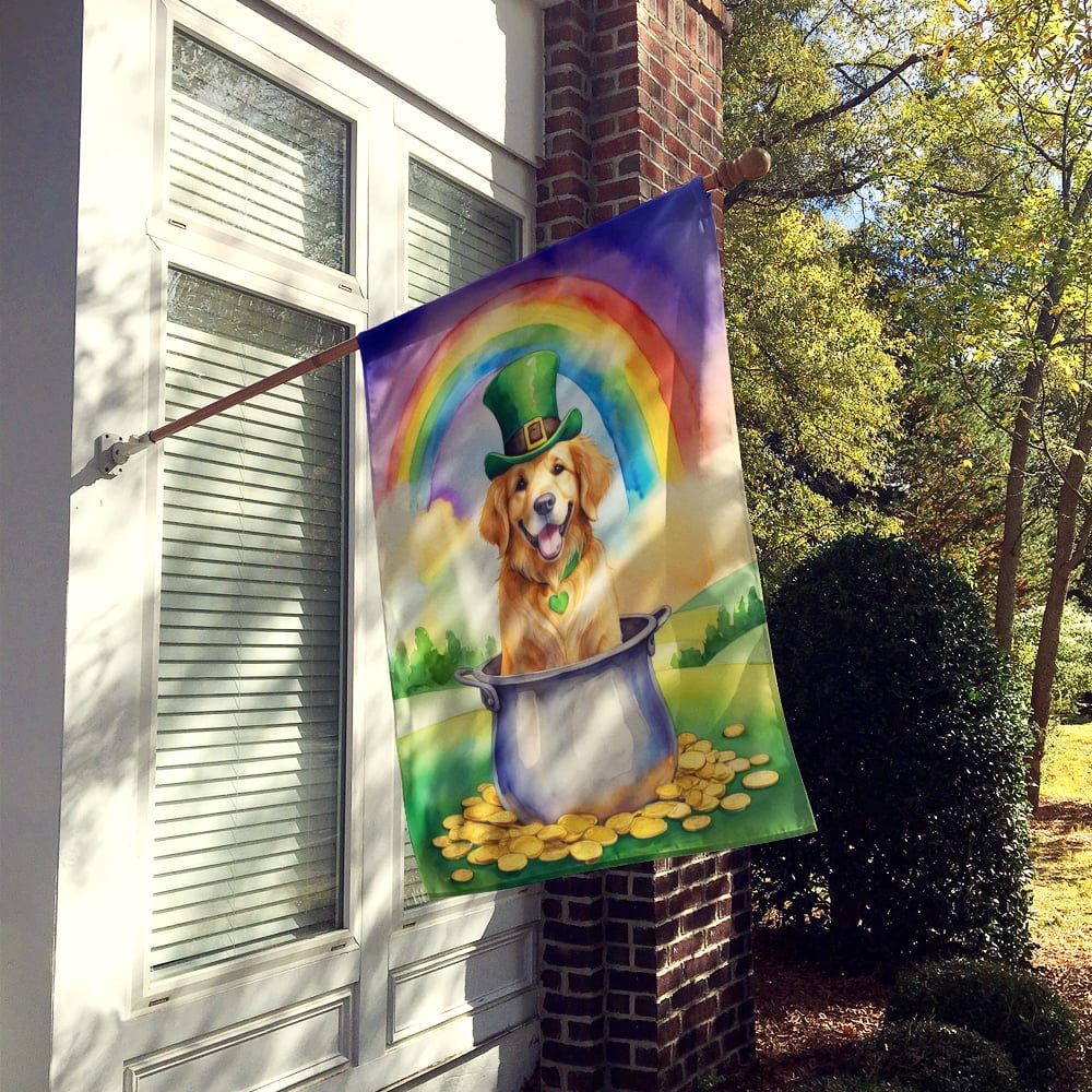 Golden Retriever St Patrick's Day House Flag 28 in x 40 in