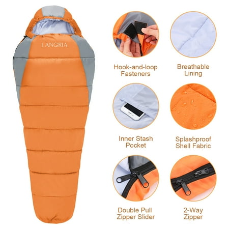 Sleeping Bag 3 Season Compact Bags For S Indoor Outdoor Lightweight Sleepover Camping Backng Hiking Festival