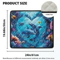 thumbnail image 2 of ZIATUBLES Dolphin Fish Coral Washing Machine Top Dust Cover Pad Water Resistant Washer and Dryer Top Protector Mat for Laundry Room Washable Home Kitchen Decor Accessories, 24 x 19.7 Inch, 2 of 7