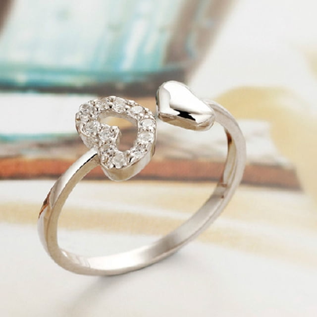 unbranded 2Ud Anillo Ajustable Plateado En Para Mujer