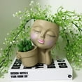 thumbnail image 2 of Face Head Plant Flower Pot, Kissing Girl Flowerpot, Lady Head Flower Pot, Female Kiss Faces Small Resin Art Succulent Pots for Indoor Outdoor Plants, 2 of 6