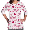 thumbnail image 2 of Xfvqtps Valentine's Day Scrub Tops for Women Comfortable Lightweight Medical Nursing Uniform Short Sleeved V-neck Working Uniform With Pocket White, 2 of 5