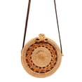 thumbnail image 1 of Bolso de ratán redondo para mujer - Bolso de hierba de ratán hecho a mano - Bolso de playa bandolera de ratán redondo, 1 of 5