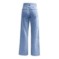 thumbnail image 5 of JJHGVB Wide Leg Jeans Denim Pants Baggy Jeans Pull-On Pant High Waisted Denim Pants Long Casual Pants Jeans for Women Straight Denim Jeans Daily Casual Wear Wide Leg Jeans for Women Rose Gold 4XL, 5 of 7
