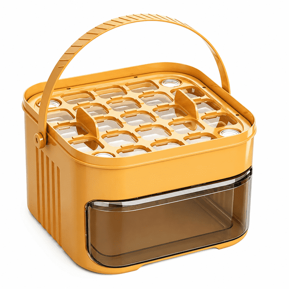 RAIRSKY Portable Ice Maker with Insulated Bag Easy Press Lid for Home Kitchen Outdoor Camping Parties And Beverage Preparation