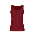 thumbnail image 4 of Yuyuzo Hauts de Sortie pour Femmes Col Rond Débardeurs Courts Basiques d'Été Sans Manches Ajustés T-Shirts, 4 of 6