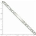 thumbnail image 3 of Sterling Silver Polished Engraveable Figaro Link ID Bracelet 8.5 Inch "Bracelets, 3 of 3