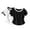 Black, variant on snilers 2 Pcs Girls T Shirts Crew Neck Ribbed Knit Short Sleeve Stretchy Slim Fitted Summer Tops Basic Tee Blouse Size 3-10 Years