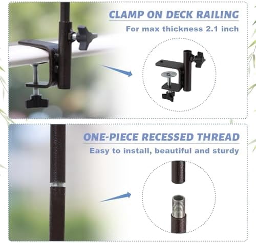 Deck Bird Feeding Station | Premium Multi Feeder Hanging Kit with Bird Bath & Sock Feeder | Attracts Wild Birds, Planter Hanger Hook for Outdoor Deck, Patio, Garden