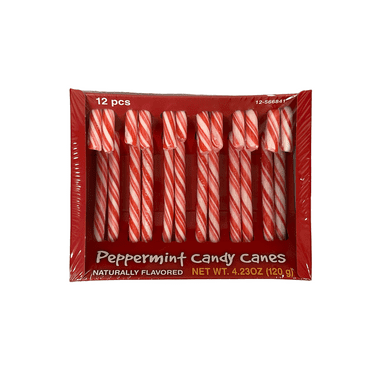 SugarPop Peppermint Candy Canes Christmas Holiday Sweets; 12 pieces 4.23 oz