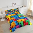 thumbnail image 3 of Erosebridal Building Blocks Comforter Set Full, Colorful Bedding, 3D Rainbow Construction Brick Bedding Comforter Sets Funny Patchwork Geometric Rectangle Duvet Insert, 3 of 5