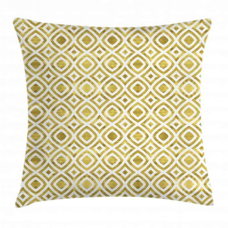 Yellow And White Geometric Squares Decorative Throw Pillow Cover Yellow And White Geometric Squares Decorative Throw Pillow Cover