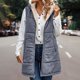 thumbnail image 5 of ICHUANYI liquidación mujer invierno Casual suelta moda Color bolsillo con cremallera felpa chaleco Tops Reversible largo algodón abrigo ICHUANYI WER2023082201061, 5 of 7
