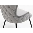 thumbnail image 5 of Set of 6 Wingback Upholstered Dining Chairs with Metal Legs, Velvet Fabric Side Dining Room Chairs with Tufted Button, Living Room Chairs Home Kitchen Dining Room (Grey + Black Leg), 5 of 8