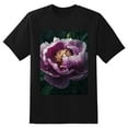 thumbnail image 2 of Plus Size Shirt for Women Black Tops for Women Oversized Short Sleeves Shirt for Women Peony Flower T Shirt Crewneck Shirt for Women XL, 2 of 5