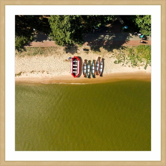 Marmont Hill "Boats in a Row" by Karolis Janulis Framed Painting Print