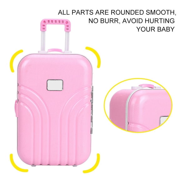 Dioche Baby Suitcase Toy Cute Plastic Rolling Suitcase Mini Luggage Box,Baby Suitcase Toy