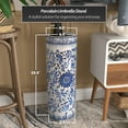 thumbnail image 4 of Red Lantern 24" Floral Blue & White Porcelain Umbrella Stand, 4 of 7