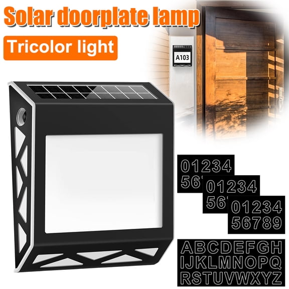 Solar LED House Number Light, Illuminated Address Sign with Customizable Numbers & Letters, Waterproof Outdoor Wall Light for Home, Yard, Driveway, Night Visible