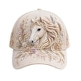thumbnail image 3 of Farmhouse 3D Raised Embroidery Baseball Cap Adjustable Floral Animal Beaded Trucker Hat Western Country Sun Hat for Women Men, 3 of 8