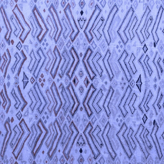 Ahgly Company Machine Washable Indoor Square Abstract Blue Modern Area Rugs, 5' Square