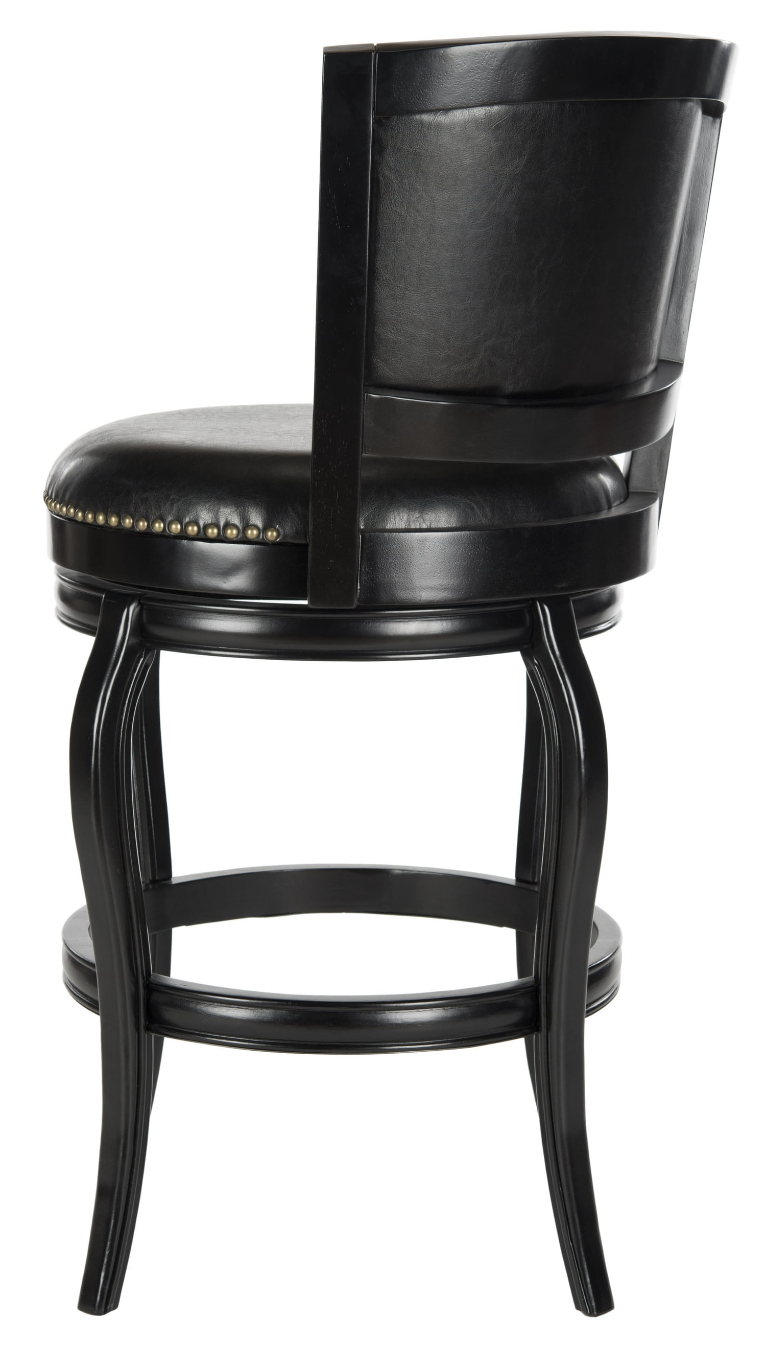 Safavieh Pasquale Round Swivel Mid Back Bar Stool, Black/Bronze