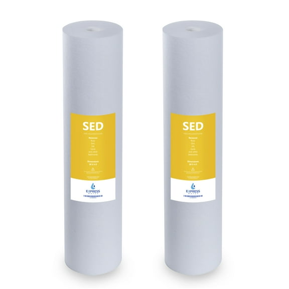 Express Water – 2 Pack Big Blue Sediment Replacement Filter – SED Dirt, Sand, Rust High Capacity Water Filter – Whole House Filtration – 5 Micron – 4.5” x 20” inch